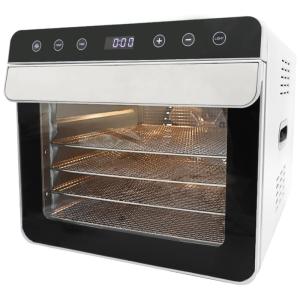 Desidratador de Alimentos COZZIVITA, 6 Bandejas de Aço Inoxidável, Controle de Temperatura 85°C, Temporizador 24H, 700W