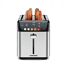 Torradeira Inteligente de 4 Fatias com 6 Configurações de Tostagem e Painel Digital, 110V 1500W, Chefman, Prata