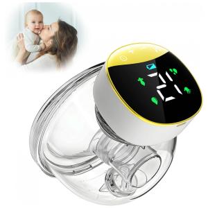 Bomba Tira Leite Única Elétrica Recarregável com Painel Digital 4 Modos e 12 Níveis de Sucção, Branca, RUORD, Branco