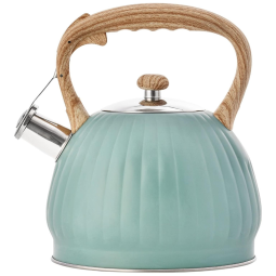 TEDSWAIT Chaleira de Chá 3.2L, com Apito, Aço Inoxidável, Azul Claro