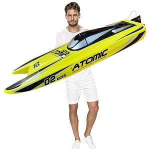 Barco de Controle Remoto para Adultos com Velocidade Máxima de 65 km/h, Alcance de 300 Metros e Motor Sem Escova, SOWOFA, Amarelo