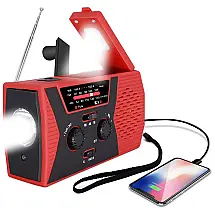 Rádio AM FM e NOAA 2000mAh Bateria Solar Manivela de Recarga USB com Lanterna, ROMATPRETTY Radio01