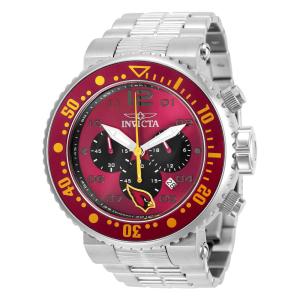 Relógio Masculino NFL Arizona Cardinals, Invicta 30255, Prata e Vermelho