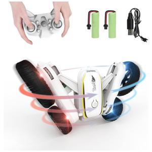 Off Road, Controle Remoto, 2.4GHz, Com Led, Adultos, Crianças, DEERC RC Stunt, Branco