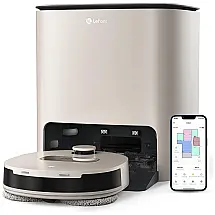 Aspirador de Pó Robô com Conexão via APP WIFI, Auto Esvaziamento e Mapeamento Multinível, 110V, Lefant T1, Champanhe