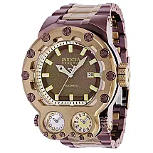 Relógio Masculino Automático Reserve Magnum Tria, Invicta 37555, Marrom e Bege