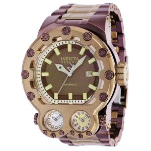 Relógio Masculino Automático Reserve Magnum Tria, Invicta 37555, Marrom e Bege
