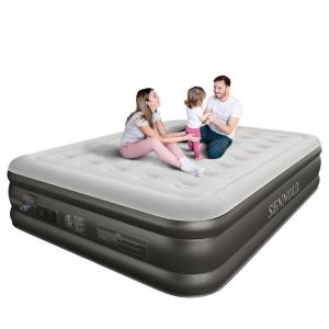 Colchão de Ar Queen com Bomba Interna Aprimorada - Infla e esvazia em 2 Min, Suporte 295kg, Super Confortável e Resistente a Perfurações