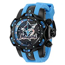 Relógio feminino Invicta MLB Miami Marlins 44,, preto, azul 41855