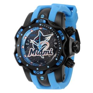 Relógio feminino Invicta MLB Miami Marlins 44,, preto, azul 41855
