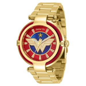 Relógio Feminino Analógico de Quartzo 40mm, Invicta DC Comics Wonder Woman 34955, Dourado