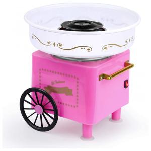 Nueven Máquina de Algodão Doce Vintage, Aço Inoxidável, 110V, Rosa
