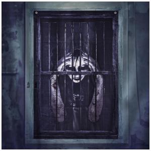 Cortina de Bruxa para Pendurar na Janela Decoração para Festa de Halloween