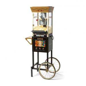 Carrinho de Pipoca Elétrico Produz até 32 Xícaras por Vez, 110V, Nostalgia, Preto e Dourado