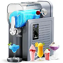 Máquina de Slush Raspadinha SYINTAO 2-em-1 Cinza 1,8L 6 Programas Sem Gelo Auto Limpeza