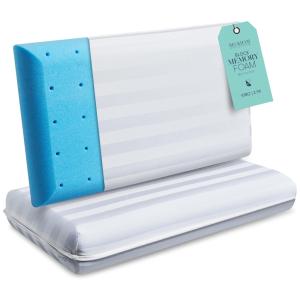 Conjunto de Travesseiros em Espuma Gel ,Tamanho King com 2 Peças, Suporte para Pescoço e Ombros, Beckham Hotel Collection