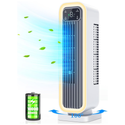 deixe me Ventilador de mesa, Ventilador oscilante de escritório de 14,6 polegadas, Ventilador pequeno e silencioso operado por bateria de