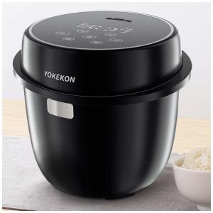 Panela de Arroz Elétrica 8 em 1, 1,4 Litros em Aço Inoxidável com Vaporizador, 110V, YOKEKON, Preta