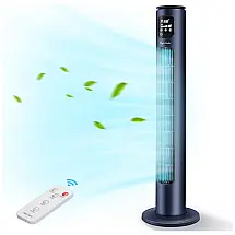 Ventilador de torre Taylor Swoden com ventiladores remotos, oscilantes e silenciosos sem lâmina, 40 ventiladores de piso potentes