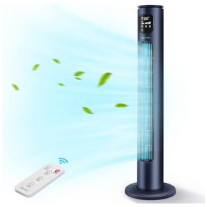 Ventilador de torre Taylor Swoden com ventiladores remotos, oscilantes e silenciosos sem lâmina, 40 ventiladores de piso potentes