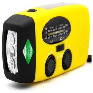 Rádio AM , FM , NOAA Lanterna LED Carregador de Celular Manivela Recarregável e Solar