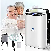 MAOYU Concentrador de Oxigênio Portátil 5L, Funciona 24H, 110V, Branco