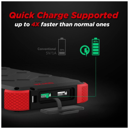 Powerbank Banco de Potência Prova D Água de Carga Rápida 20000mAh LED Camping Nautica Praia, OUTXE PCPB20000WS, Preto