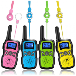 Rádio Comunicador Walkie Talkie Wishouse para Crianças (4 Unidades), Rádio de Longo Alcance para Família, Brinquedo para Camping