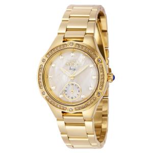 Relgio feminino anjo com mostrador em madreprola - 35 mm. Ouro 40365