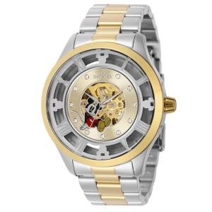 Relógio Masculino Mecânico Mickey Mouse, Invicta 41365, Prata e Dourado Edição Limitada