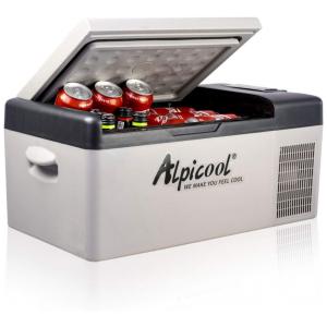 APLC15 Mini Geladeira Automotiva Portátil, DC 12 24V, Capacidade de 15L, branco, ALPICOOL, Branco