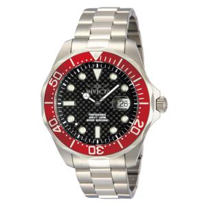 Relógio Masculino Pro Diver, Invicta 12565, Prata, Preto e Vermelho