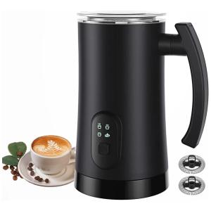Espumador de Leite Elétrico 4 em 1, Aquecedor de Leite 350ml, Prepara Espuma Quente e Fria para Café, Latte, Cappuccino, Macchiato,CanvasLot