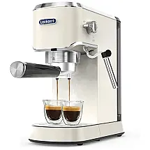 Máquina de Café Expresso 20 Bar com Vaporizador, Aço Inoxidável, 110V 1350W, Laekerrt, Branca