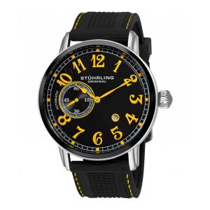 Relógio Automático Legacy de Novo 229A2 Classic 48mm com Mostrador Preto e Correia de Borracha Preta - Stuhrling