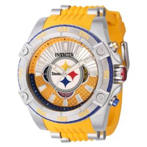 Relgio masculino NFL Pittsburgh Steelers 52 mm. Ao. Amarelo 41965, Invicta