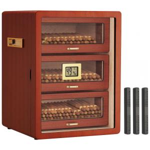Umidor para 150 Charutos de Madeira de Cedro com Higrômetro Digital, JINJUNYE, Marrom
