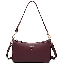 Bolsa Feminina de Ombro, Couro sintético, AMELIE GALANTI, Marrom Escuro