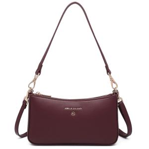 Bolsa Feminina de Ombro, Couro sintético, AMELIE GALANTI, Marrom Escuro