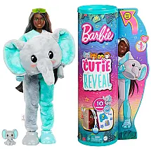 Boneca Barbie Revelação com Fantasia de Pelúcia Elefante e 10 Surpresas Incluindo Mini Pet