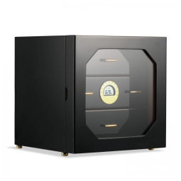 Umidor para Charutos 100 Unidades com Prateleiras e Higrômetro, Woodronic, Preto