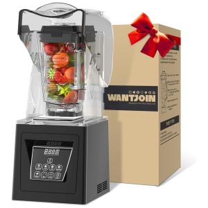 Liquidificador Profissional, Capacidade 2.2L, Silencioso 1800W, 110v, WANTJOIN , Preto
