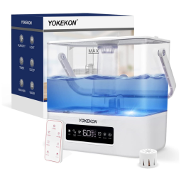 Umidificador Ultrassônico Portátil 6L com Aromaterapia, até 24H, Área 70m2, 110v, YOKEKON, Branco