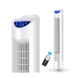 Ventilador de Torre Digital Ultra Silencioso com 3 Velocidades com Controle Remoto, 220V, NBgy, Branco