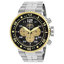 Relógio Masculino Pro Diver, Invicta 25075, Prata, Preto e Dourado
