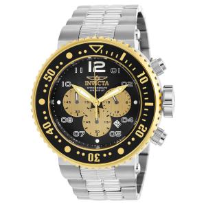 Relógio Masculino Pro Diver, Invicta 25075, Prata, Preto e Dourado