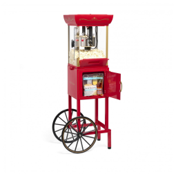 Máquina de Pipoca Nostalgia com Carrinho, Panela de 70 g, faz até 2,4 L de Pipoca. Estilo Vintage de Cinema, Ideal para Sessões em Casa.