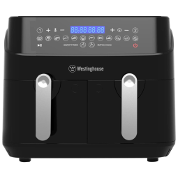 AirFryer Fritadeira Elétrica Dupla 9L de Capacidade com 12 Funções e Controle Digital, 1500W, 110v, WESTINGHOUSE WKAF5577BK, Preto