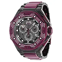 Relógio Masculino Reserve SHAQ Swiss Ronda Z60 Calibre 1,51 quilates com Diamante, Invicta 37475, Preto e Bordô