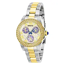 Relógio Feminino Angel com Mostrador Madrepérola, Invicta 28475, Prata e Dourado
